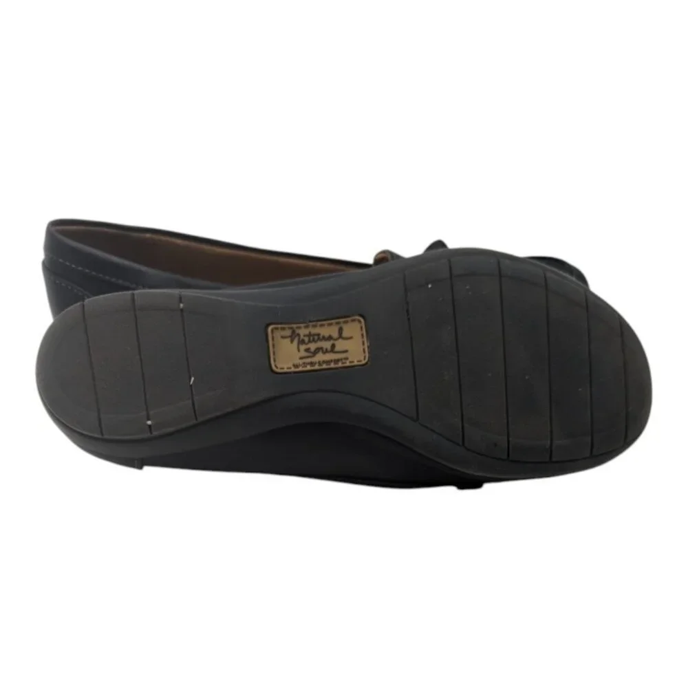 Natural Soul Black Loafers Comfort Flats Women's Size 6.5